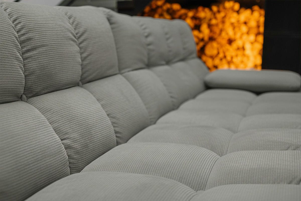 ECKSOFA VIVIEN Grün Cord - Schwarz/Olivgrün, Kunststoff/Textil (290/178cm) - KAWOLA