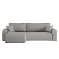 SCHLAFSOFA MILANO XL Und Bettkasten Stoff Quelle Grau Links - Grau, Holz (145/82/274cm) - Kaiser Möbel