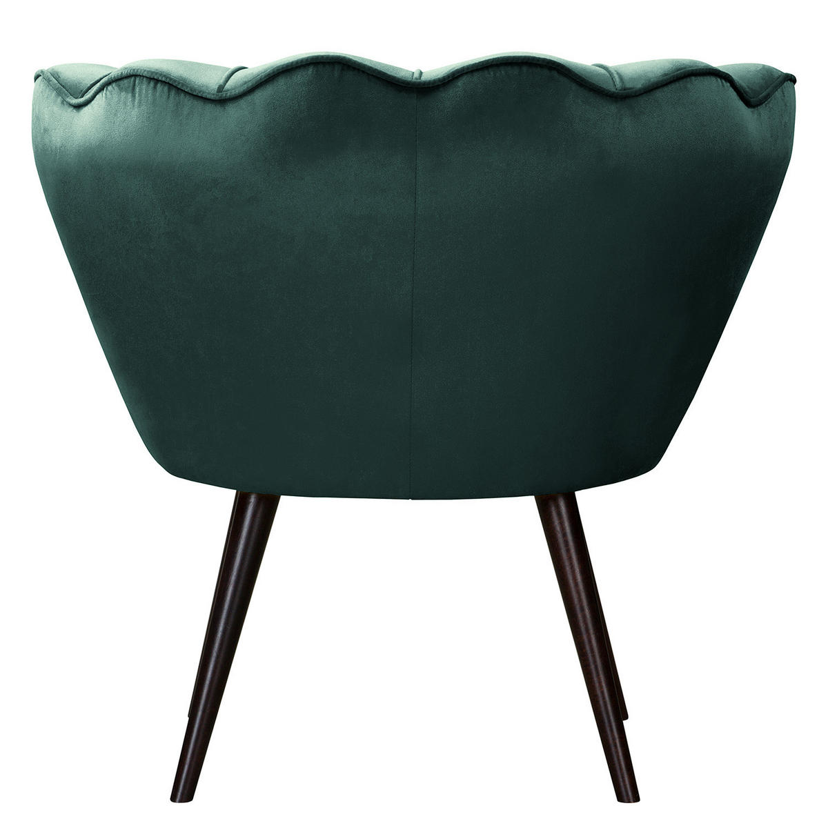 SESSEL - Samt, Füße Dunkel - Dunkelbraun/Petrol, Birkenholz/Textil (75/74/75cm) - home24