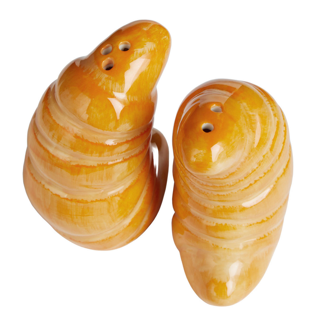 SALZ- UND PFEFFERSTREUER (2-tlg.) Salt & Pepper Croissant - Braun, Stein (4/8/6cm) - Butlers
