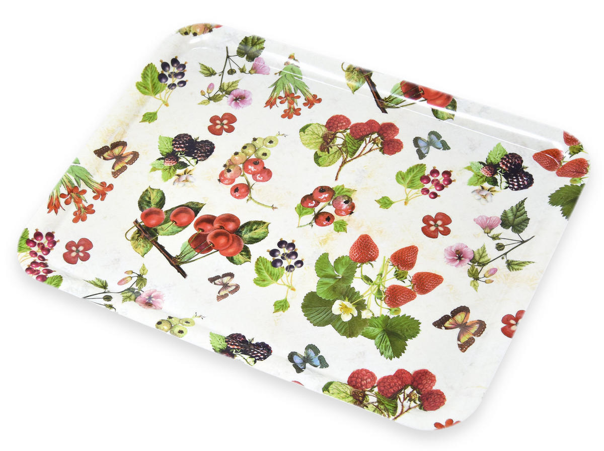 TABLETT Waldbeeren, rechteckige Melamin Serviertablett 50x37 cm - Beere, Kunststoff (37/2/50cm) - Lashuma