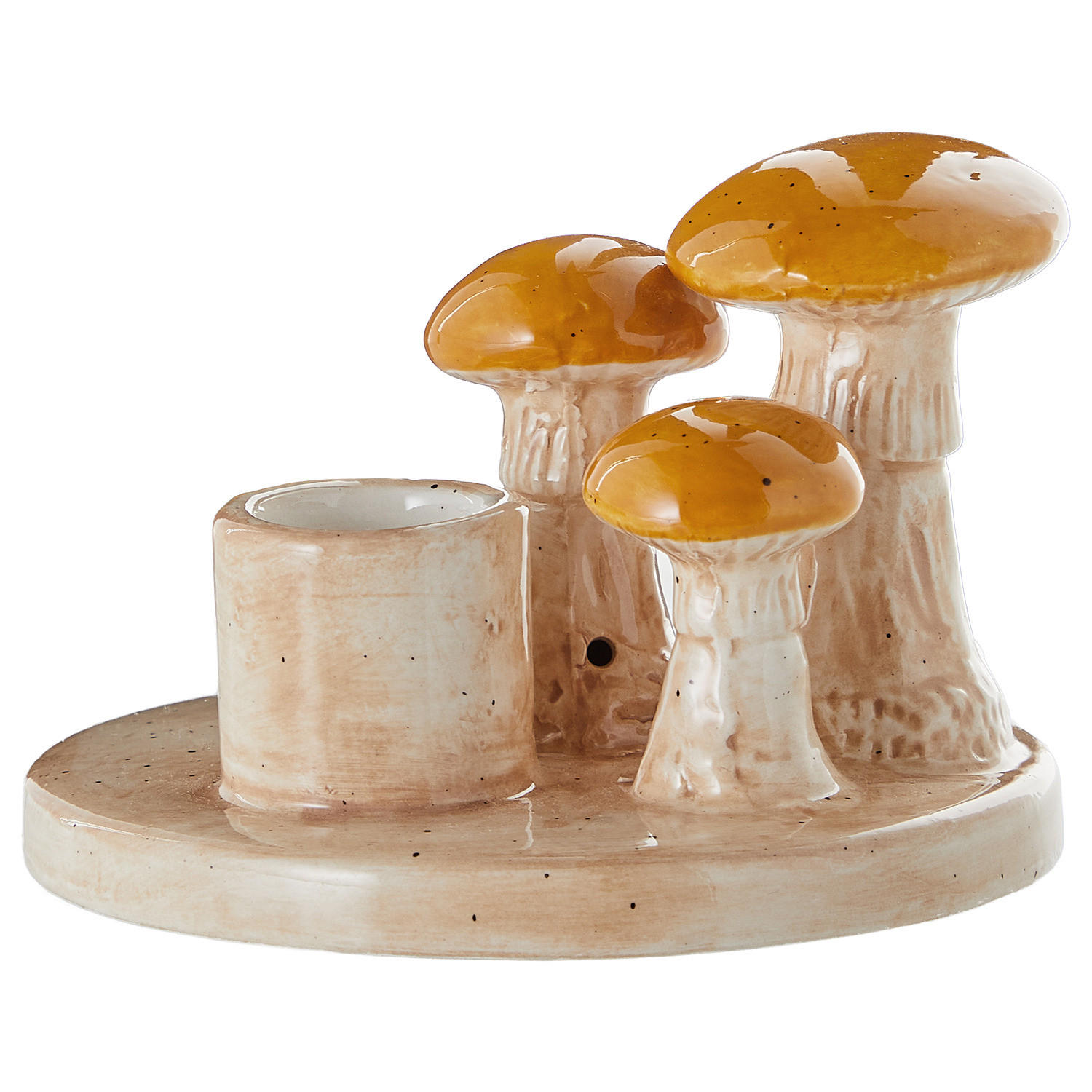 KERZENHALTER Autumn Medley Pilze - Beige, Keramik (10/10/7cm) - Butlers