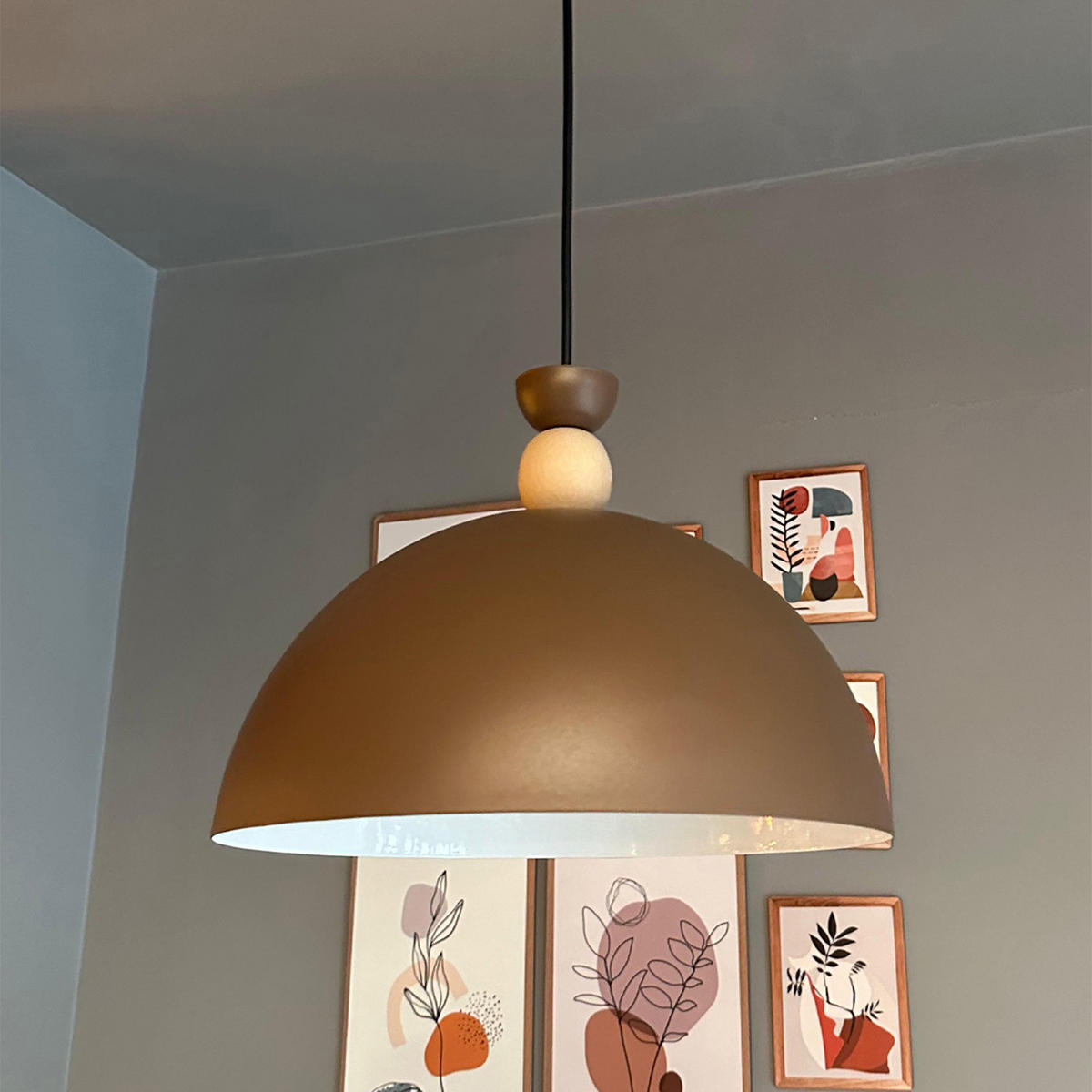 PENDELLEUCHTE Yimpi - Braun, Metall (30/30/25cm) - Bamyum