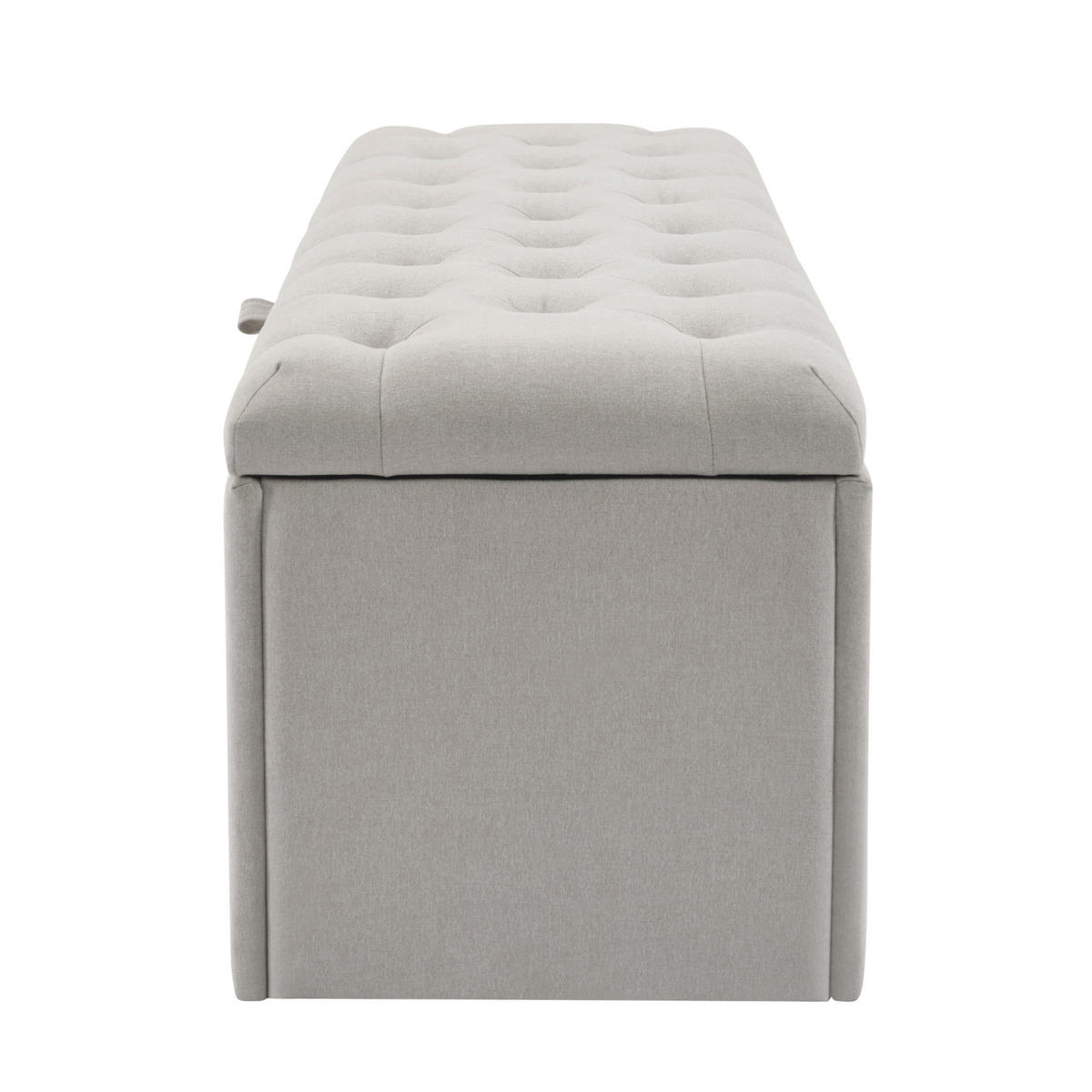 POLSTERBANK 141x41,5x47 cm Hellgrau Leinen mit Stauraum - Hellgrau, Naturmaterialien - FLIEKS