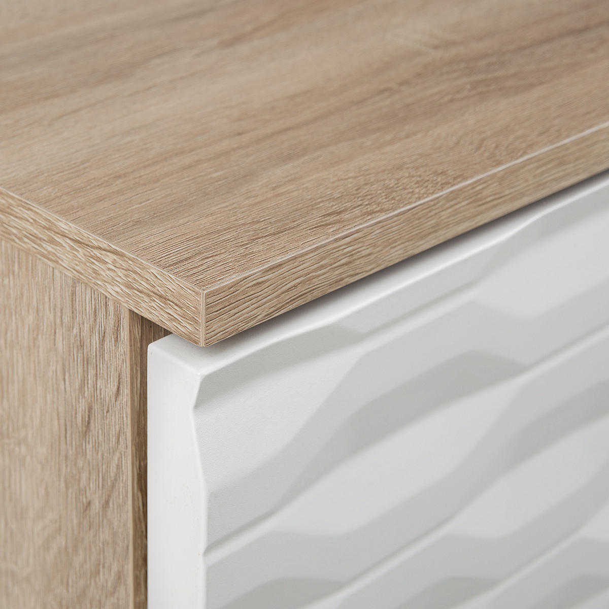 COUCHTISCH heller Holzfarbton/weiß rechteckig 60/120 cm Swansea - Hellbraun/Weiß, Holzwerkstoff (60/120/46cm) - Beliani