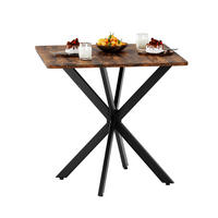 BEISTELLTISCH 80/80/75 cm braun aus Spanplatte mit X-Gestell und höhenverstellbaren Füßen - Braun, Holzwerkstoff (80/80/75cm) - OKWISH