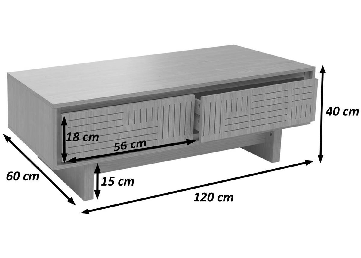 COUCHTISCH rechteck Braun - Braun, Holz (60/120/40cm) - MCW