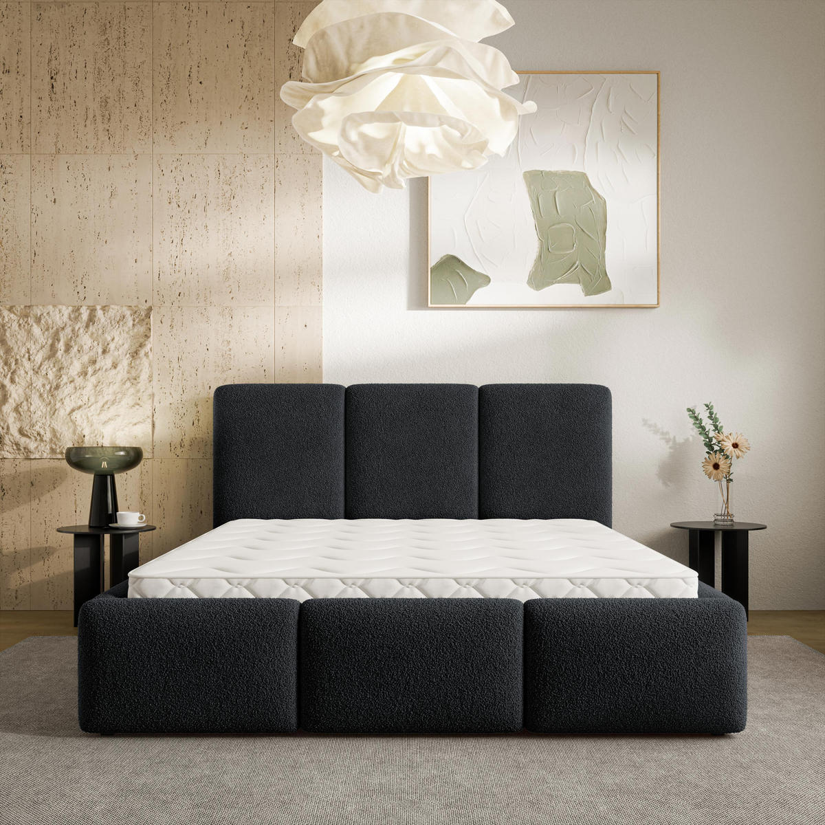 ČALOUNĚNÁ Postel ARSIL 160x200 cm Černá - černá, kompozitní dřevo/textil (160/200cm) - MASSENO