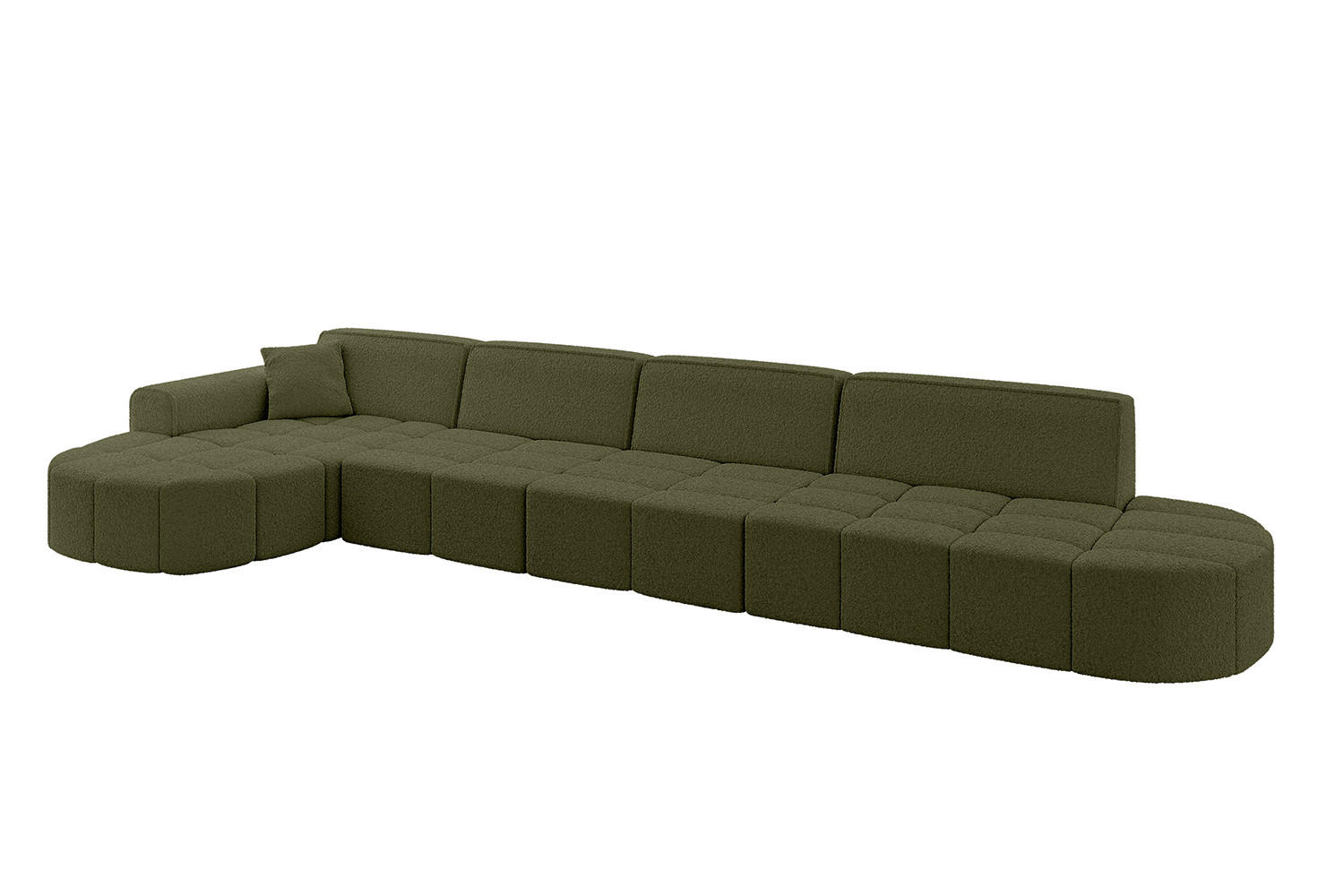 ECKSOFA Ottomane Links LIVO-L3 - 413x171x79,5 cm Grün - Grün, Holzwerkstoff/Textil (413/79.5/171cm) - ALTDECOR