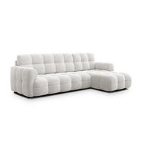 ECKSOFA MELLOW 4-Sitzer, creme - Creme/Schwarz, Holz/Textil (262/156cm) - Courtois Laville