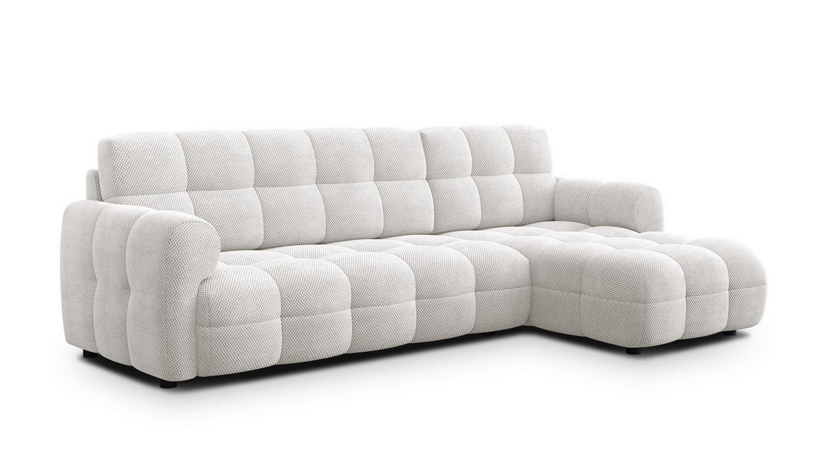 ECKSOFA MELLOW 4-Sitzer, creme - Creme/Schwarz, Holz/Textil (262/156cm) - Courtois Laville