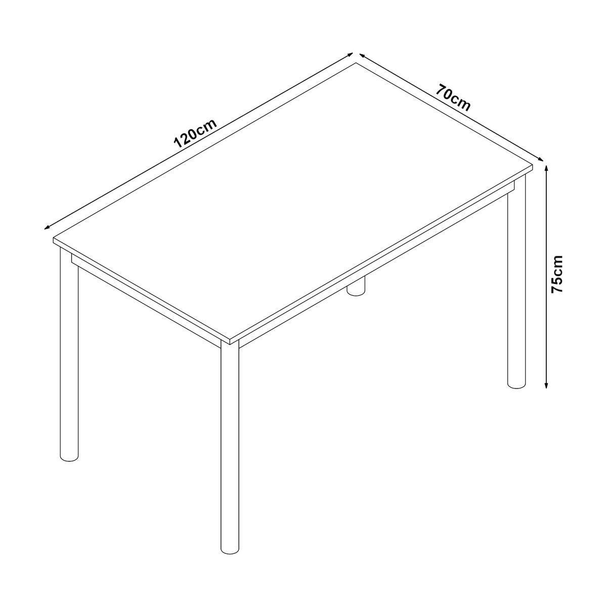 ESSTISCH Lindesberg - Schwarz/Grau, Holzwerkstoff/Metall (70/120/75cm) - [en.casa]