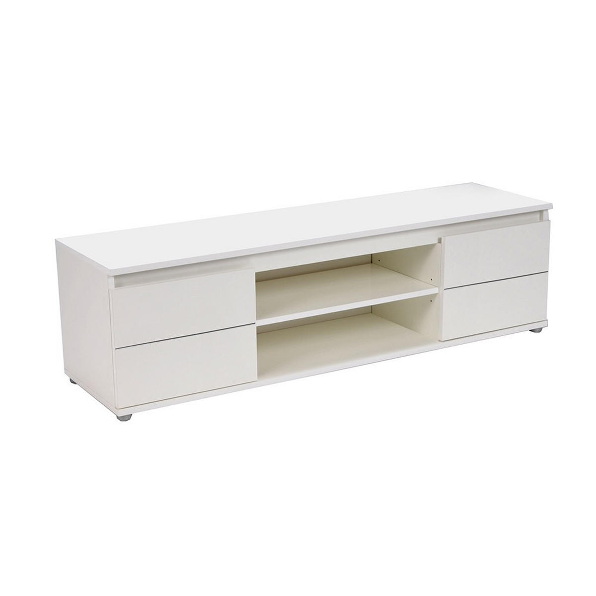 LOWBOARD COMO / TV-Möbel 140cm mit 2 Türen + 1 Nische - Weiß - Weiß, Holzwerkstoff (140/40/38cm) - Weber Industries
