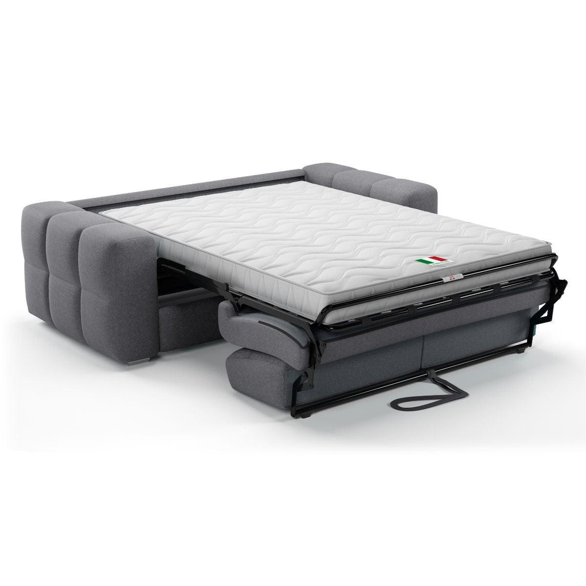 SCHLAFSOFA 3-sitzer mit express-Öffnung in stoff cameron 207/102/84 cm - Grau, Holz (207/84/102cm) - Calicosy