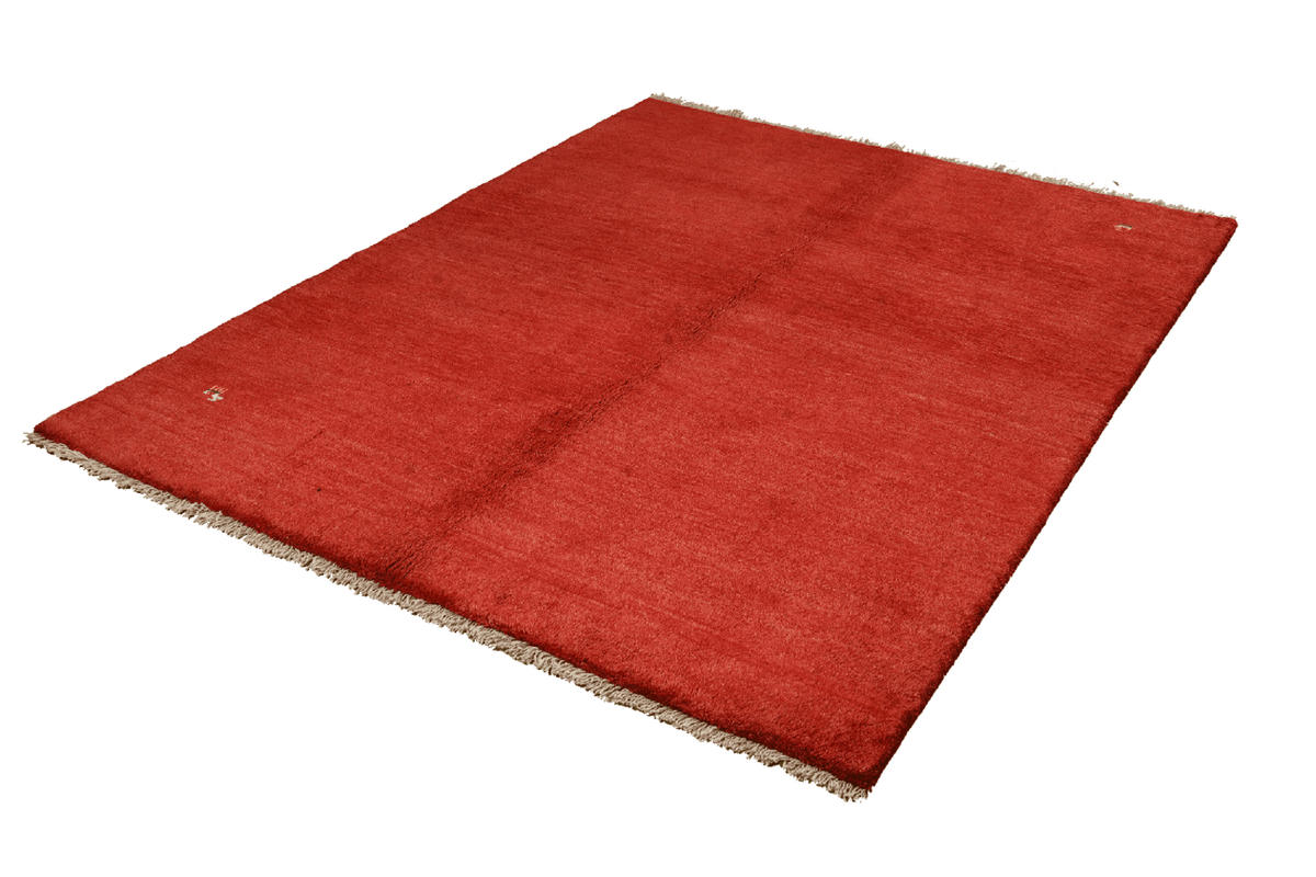 GABBEH-TEPPICH handgeknüpft Rot 198/153 cm Schurwolle - Rot, Textil (153/198cm) - Looma