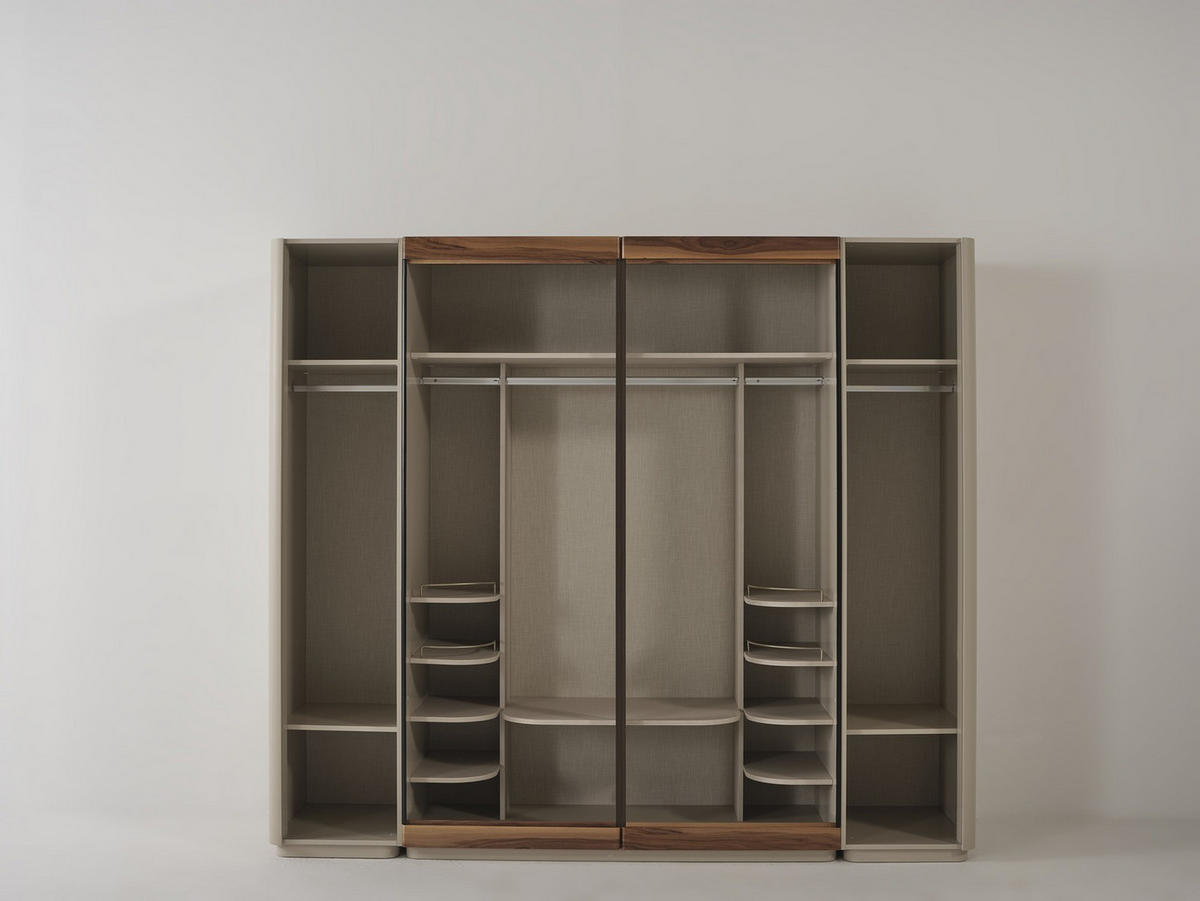 BETTANLAGE Estella Typ-3 Bett mit Kopfteil, 2 Nachttische und Kleiderschrank - Creme, Holzwerkstoff (160/200cm)