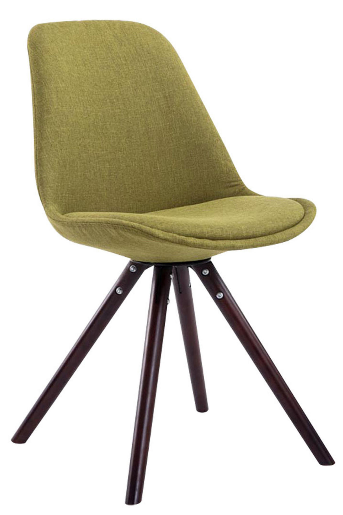 STUHL Stoff grün - Cappuccino/Grün, Holz/Textil (48/84/56cm) - CLP