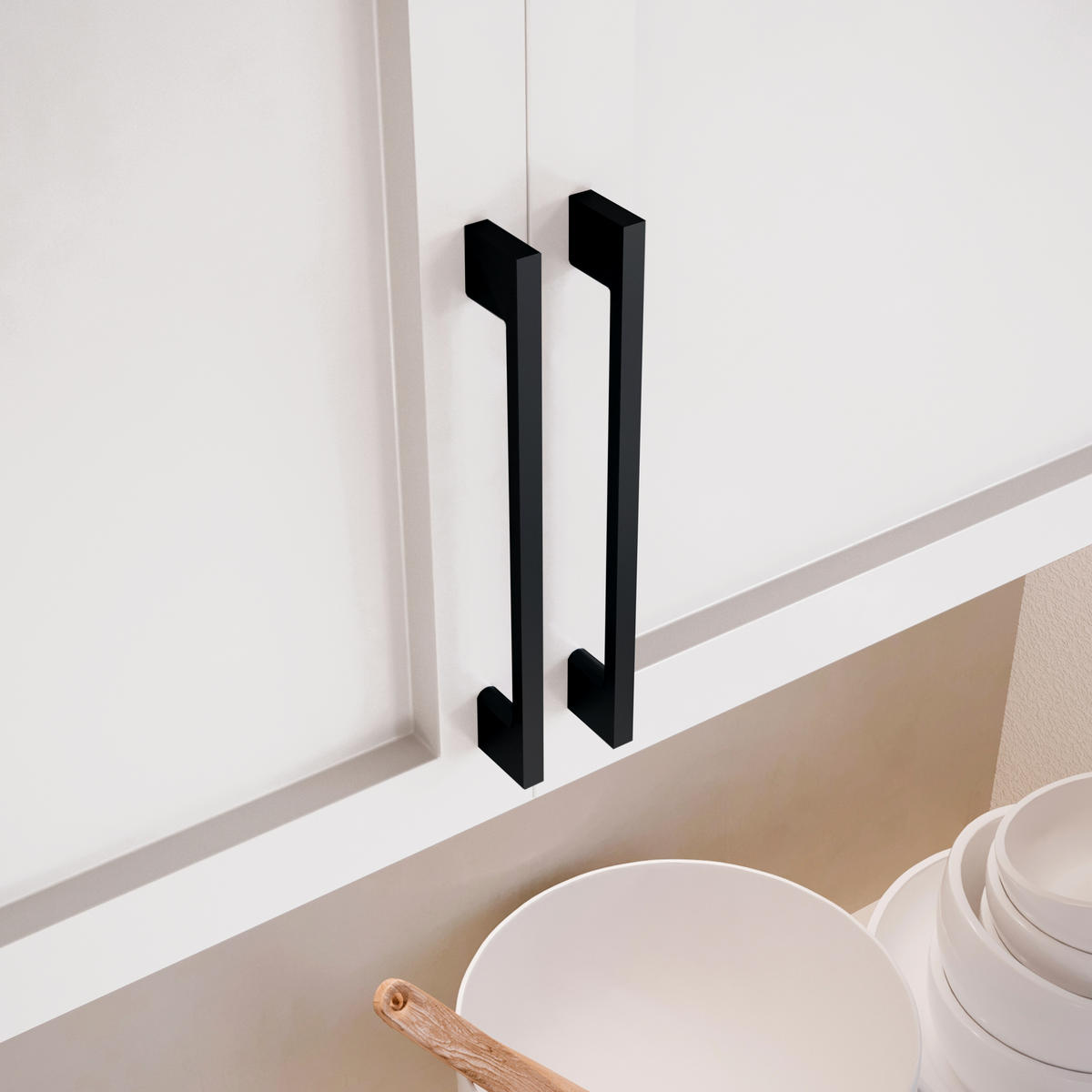MÖBELGRIFFE Montreal, L192mm, 160mm Achsenabstand, Zamak, Schwarz lackiert 5er-set - Schwarz, Kunststoff (0.8/3/19.2cm) - EMUCA