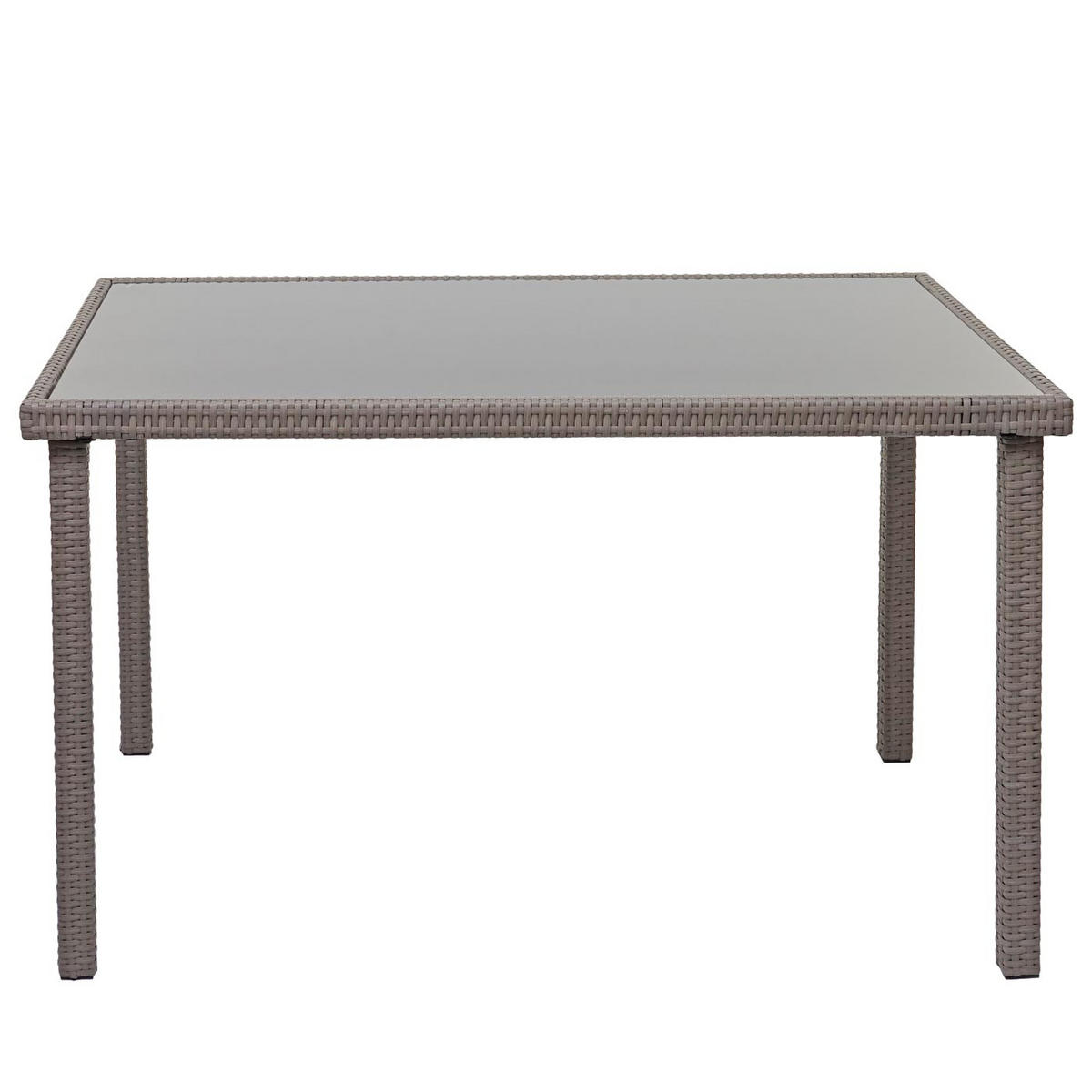 POLY-RATTAN TISCH rechteck Grau - Hellgrau, Kunststoff (75/120/71cm) - MCW