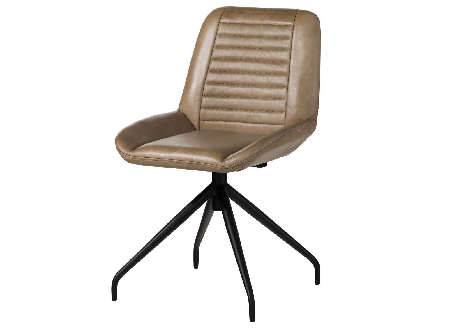STUHL Echtleder 49 x 56 x 83 cm beige IRON LABEL #609 - Beige, Leder (49/83/56cm) - Massivmoebel24