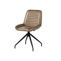 STUHL Echtleder 49 x 56 x 83 cm beige IRON LABEL #609 - Beige, Leder (49/83/56cm) - Massivmoebel24