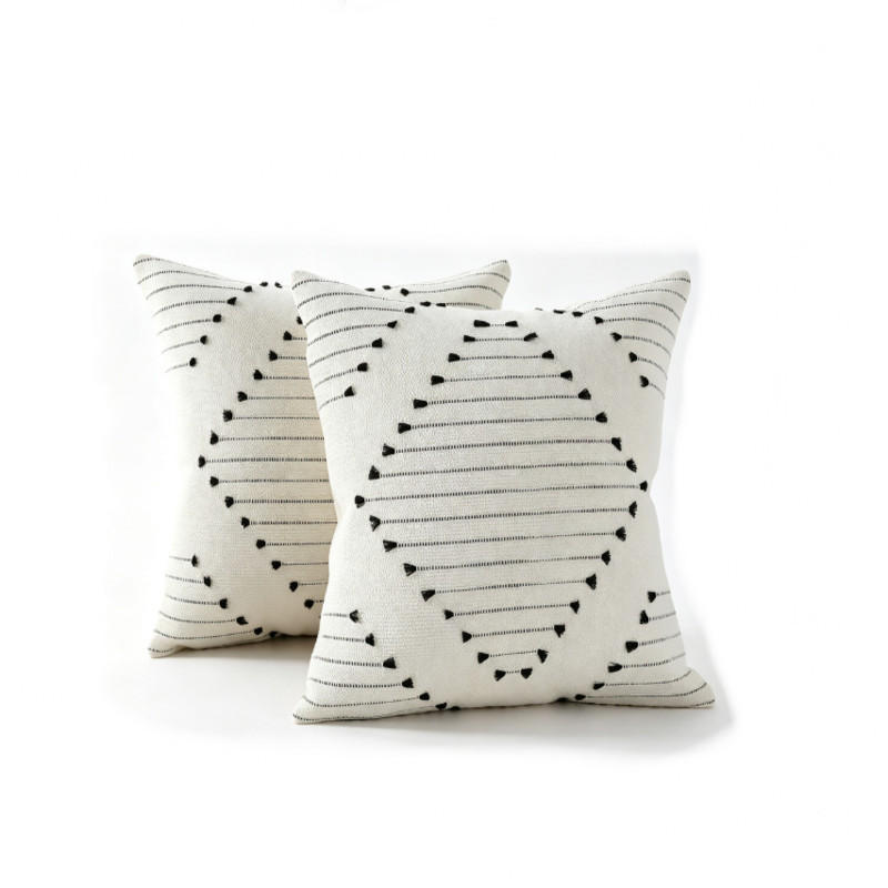 KISSENBEZUG – ohne Füllung – weiß – 45 x 45 cm – 2 Stück - Weiß, Textil (45/45cm)