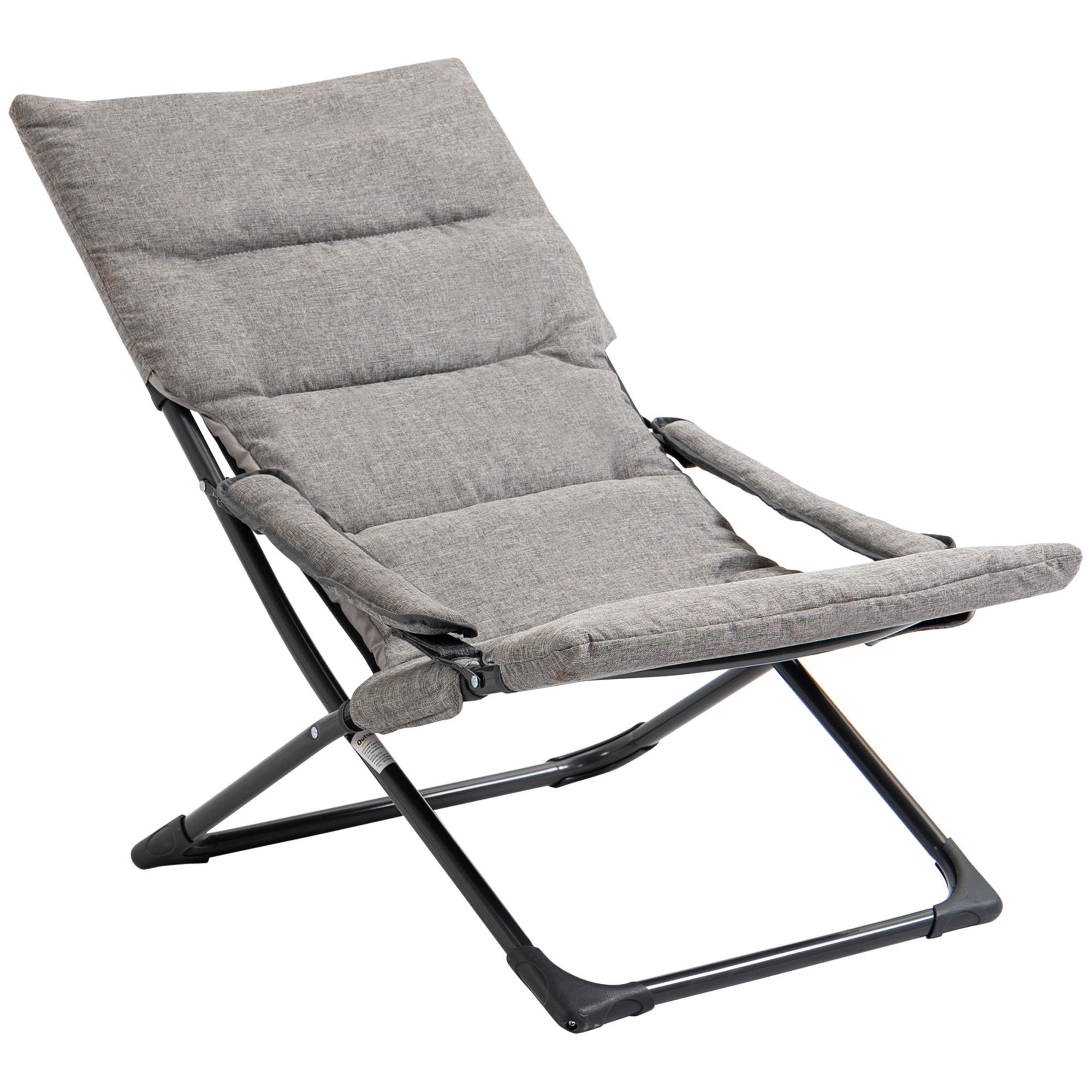 KLAPPSTUHL, Stahl, Textilene, Grau - Grau, Metall (94/79/66cm) - Outsunny