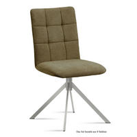 ESSZIMMERSTUHL (8er-Set) Dorise 47x91x60 Edelstahl/Olivgrün - Edelstahlfarben/Olivgrün, Kunststoff (60/91/47cm) - 58aufmkessel