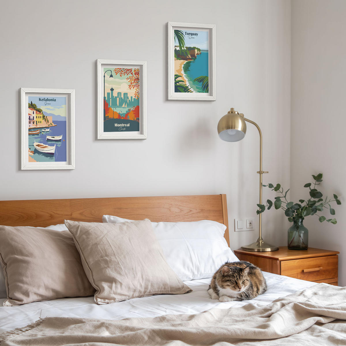 WANDBILDER 3er-Set - 20x30 cm Weißer Rahmen - Stadtansichten aus Griechenland, Kanada und Australien - Weiß, Kunststoff (20/30cm) - ArtPrintCave