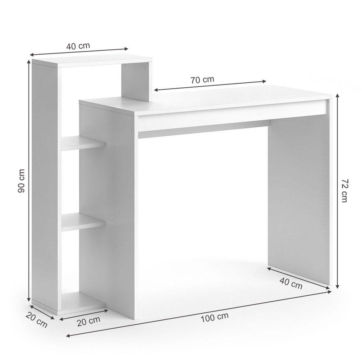 SCHREIBTISCH Leo Weiß 110 x 40 cm - Weiß, Holzwerkstoff (40/110/91cm) - Vicco