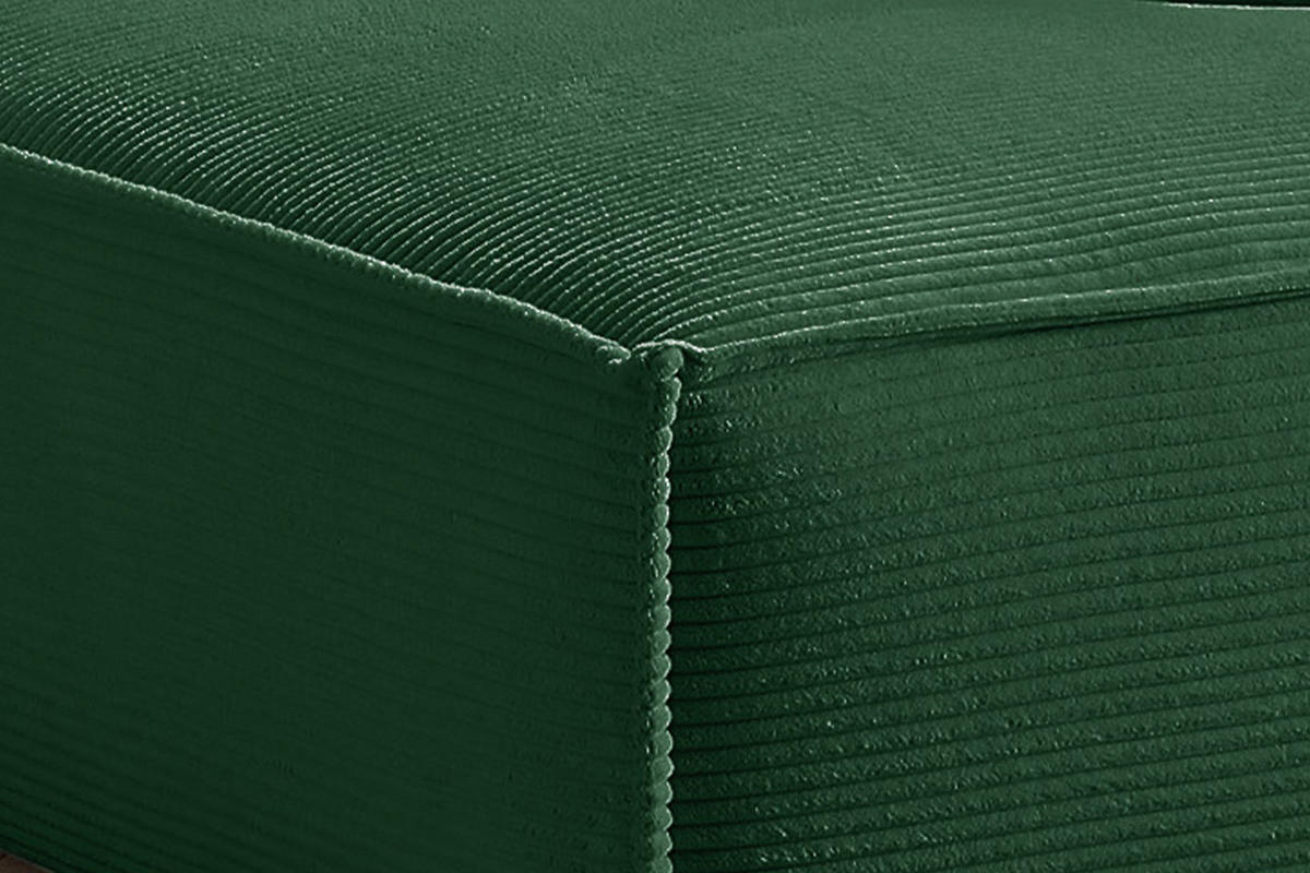 ECKSOFA SAMU Smaragdgrün Cord - Smaragdgrün/Schwarz, Textil (254/224cm) - KAWOLA