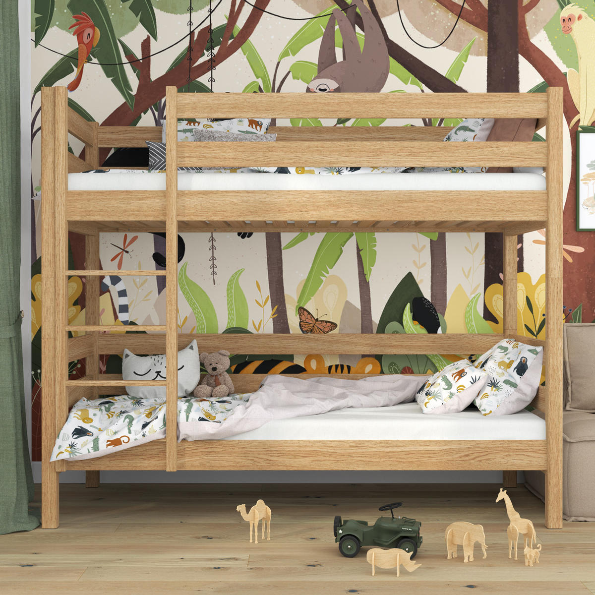 ETAGENBETT N01 Eiche Natur 100/200 - Eiche Artisan, Naturmaterialien/Holz (100/200cm) - N-Wood