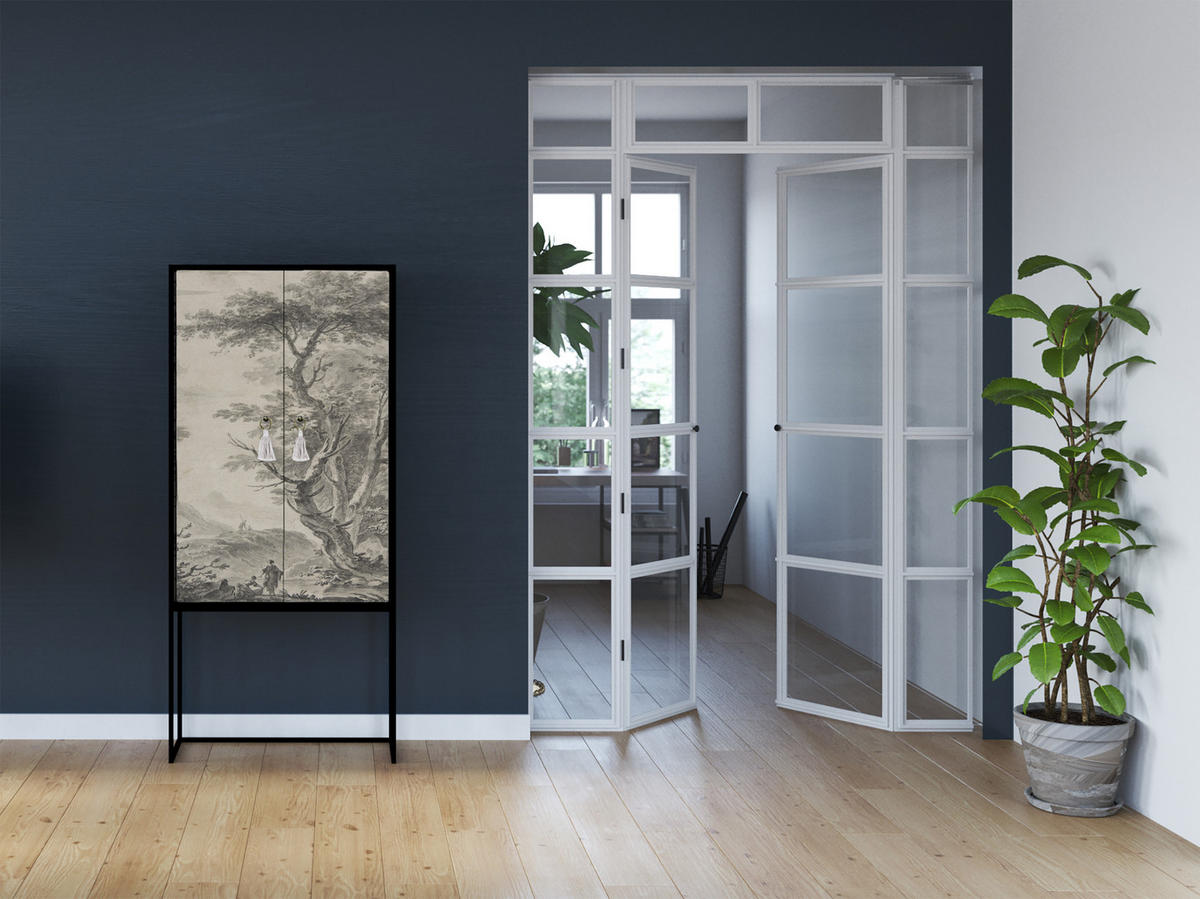 HIGHBOARD aus MDF ALVA WASHER WOMAN - Beige/Schwarz, Holzwerkstoff (75/164.5/45cm) - RNT By Really Nice Things