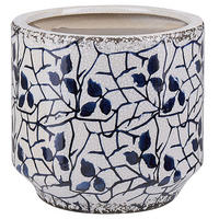 BLUMENVASE Steinzeug weiß Myos - Weiß, Keramik (15cm) - Beliani