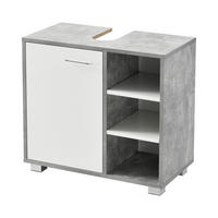 WASCHBECKENUNTERSCHRANK Narvik - Weiß/Grau, Holzwerkstoff (60/55.6/31cm) - [en.casa]
