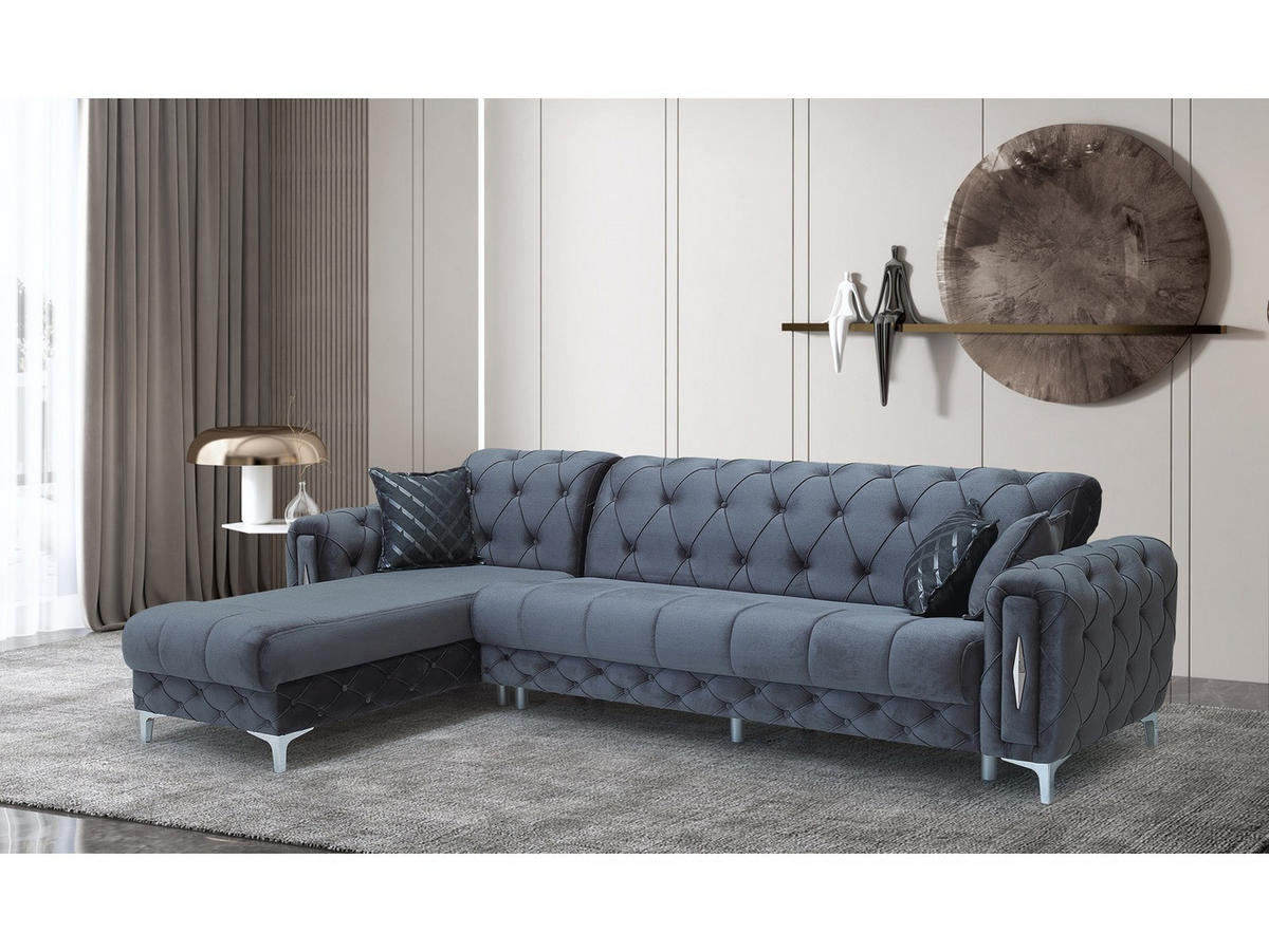 ECKSCHLAFSOFA Patna Anthrazit Relax - Langer Schenkel Rechts - Anthrazit, Holzwerkstoff/Kunststoff (180/310cm)