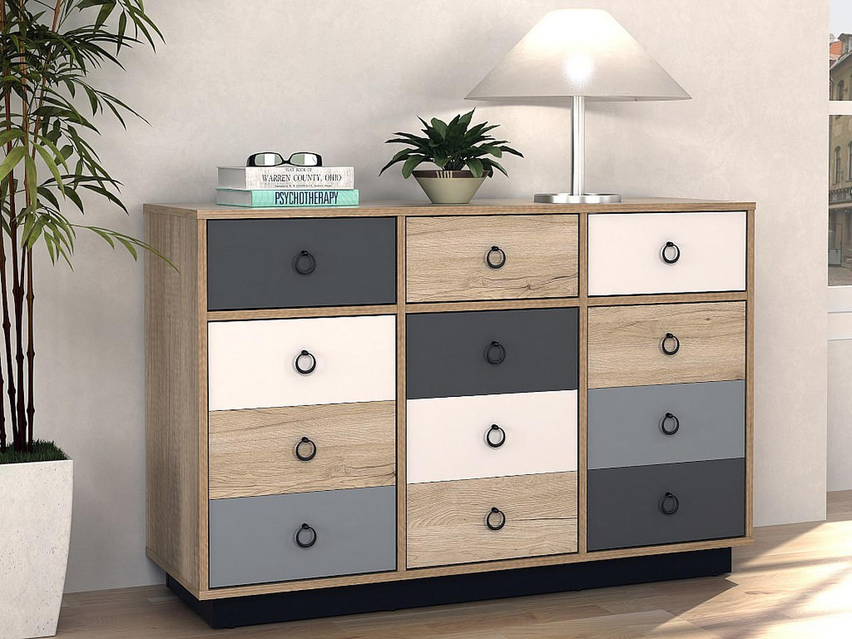 KOMMODE - 113 cm x 39.6 cm - holz - mehrfarbig Krypton - Multicolor, Holz (113/74/39cm) - Vente-Unique