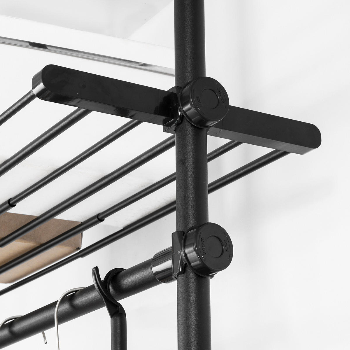 TELESKOP GARDEROBEN SYSTEM Schwarz - Schwarz, Kunststoff (80/295/2cm) - SoBuy