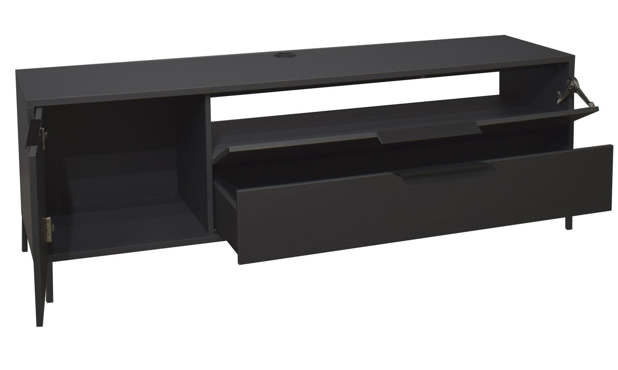 LOWBOARD Erna 168x45x62 Anthrazit matt Lack - Grau, Holzwerkstoff (168/62/45cm) - 58aufmkessel