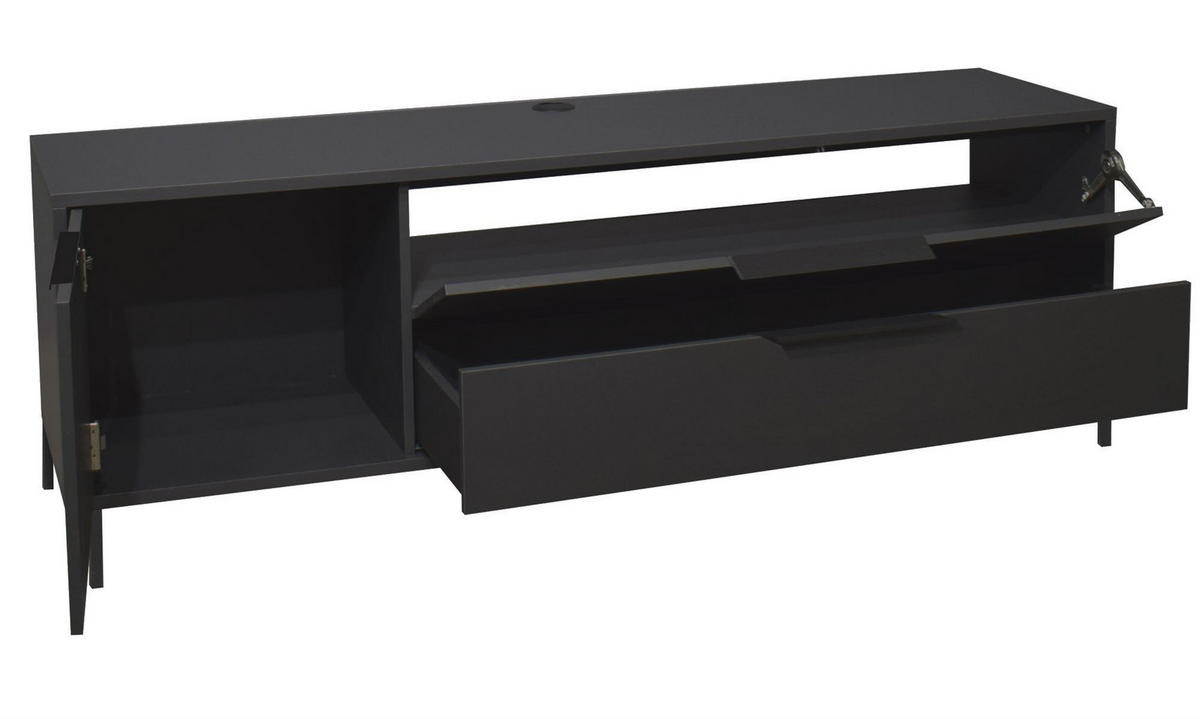 LOWBOARD Erna 168x45x62 Anthrazit matt Lack - Grau, Holzwerkstoff (168/62/45cm) - 58aufmkessel