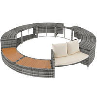 GARTENLOUNGE-SET mit Stauraum und Verstellbaren Füßen, Grau - Grau, Metall - KOMHTOM