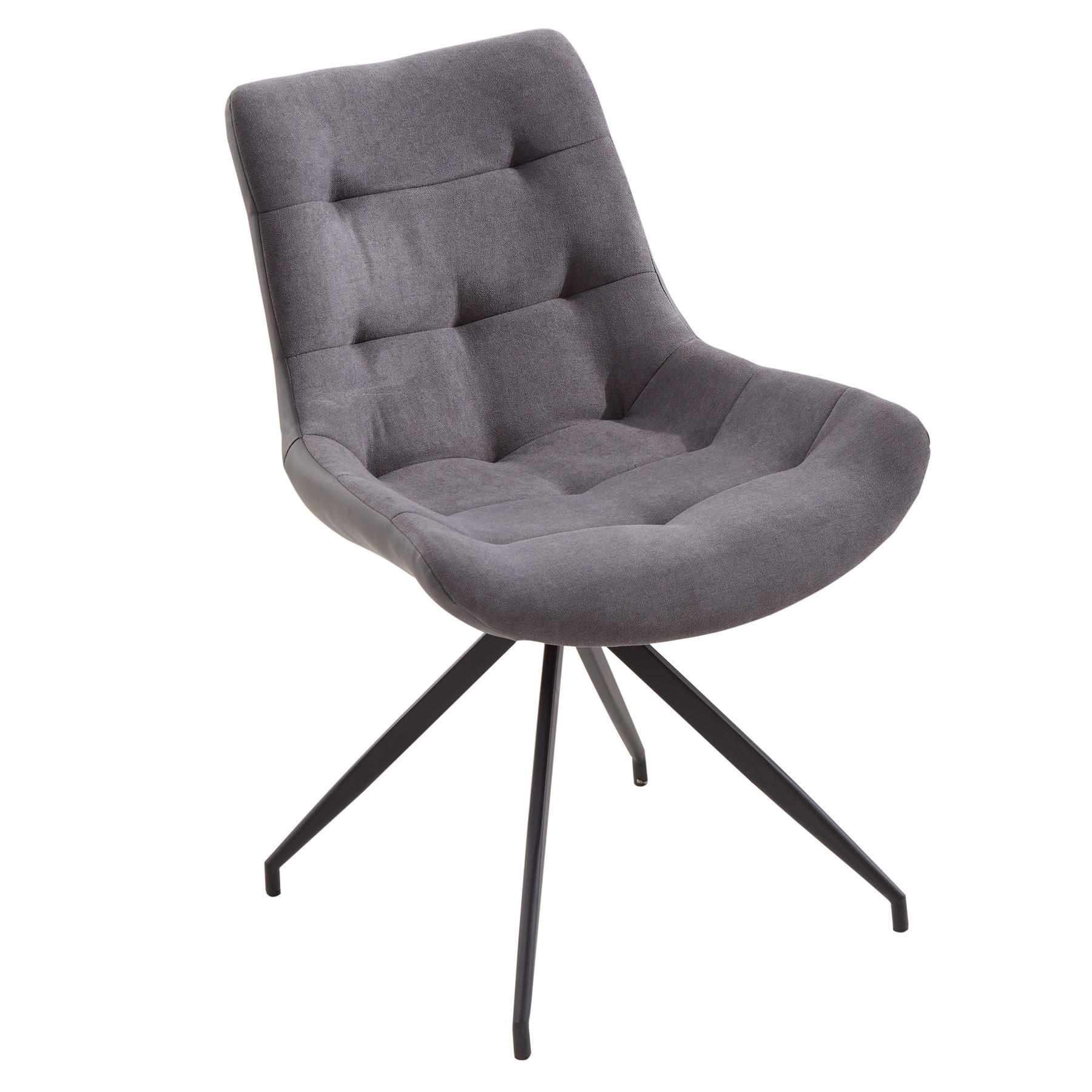 STUHL DIVANI Microfaser Hellgrau 85 cm - Schwarz/Grau, Kunststoff/Textil (57/86/61cm) - riess-ambiente