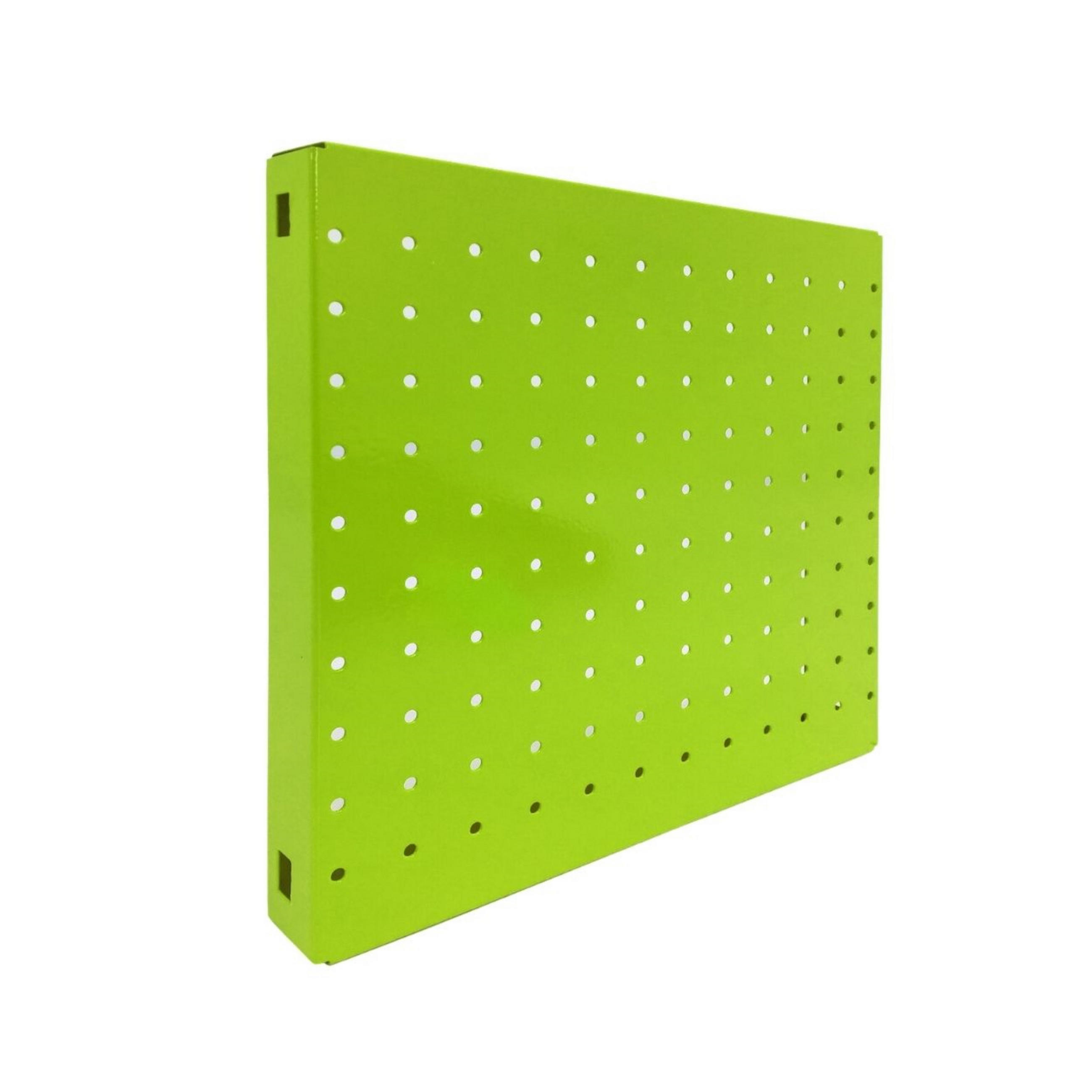DOPPELPACK 2x Memoboard aus Stahl gelocht | HxBxT 30x30x3,5cm | Grün | Lochblech Wandtafel Trägersystem - Grün, Metall (30/30/3.5cm) - PROREGAL