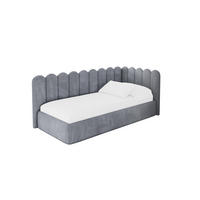 EINZELLBETT Jugendbett mit Bettkasten und Matratze H3/H4, Links - ARTY 100x200 Grau - Grau, Holzwerkstoff/Textil (100/200cm) - ALTDECOR