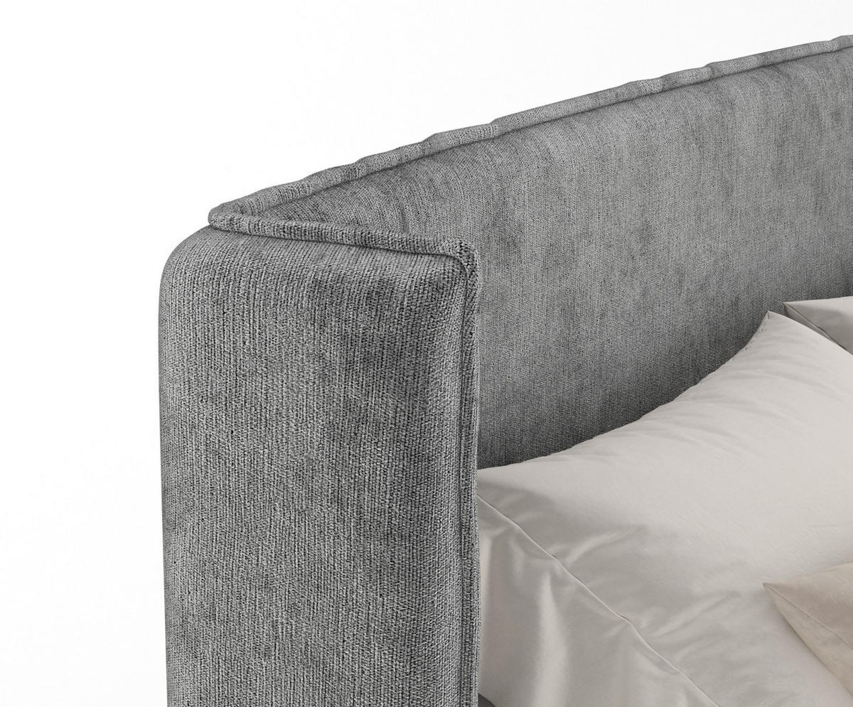 BOXSPRINGBETT Freeland Grau 160/200 cm mit Matratze und Topper - Schwarz/Grau, Holz/Holzwerkstoff (160/200cm) - Maison de Reve