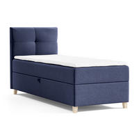 BOXBETT Candy Mini - 90x200 - blau (Soro 76, Chenille) - Blau/Beige, Holz/Holzwerkstoff (90/200cm) - Sofnet