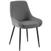 STUHL Samt Dunkelgrau - Dunkelgrau/Schwarz, Textil (50/86/53cm) - CLP