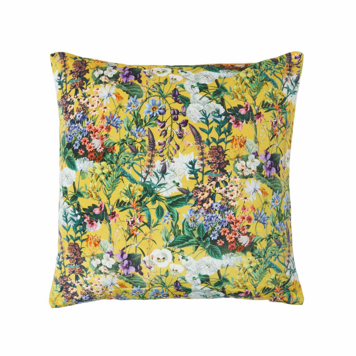 KISSENHÜLLE Botanical Garden – Samt gelb 46/46 cm - Gelb, Textil (46/46cm) - Homescapes