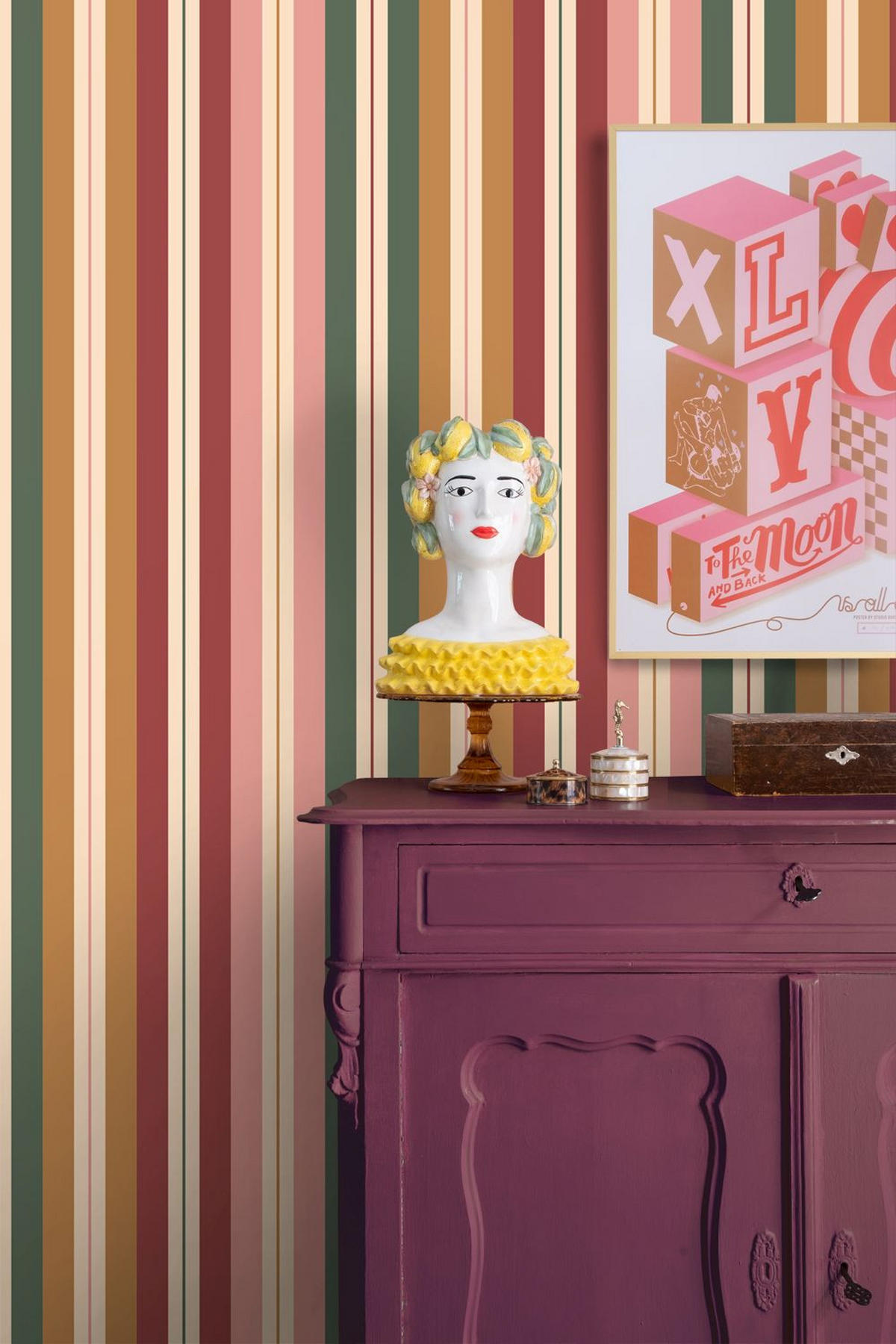 TAPETE Streifen 50 x 900 cm - Pink, Papier (50/900cm) - ESTAhome