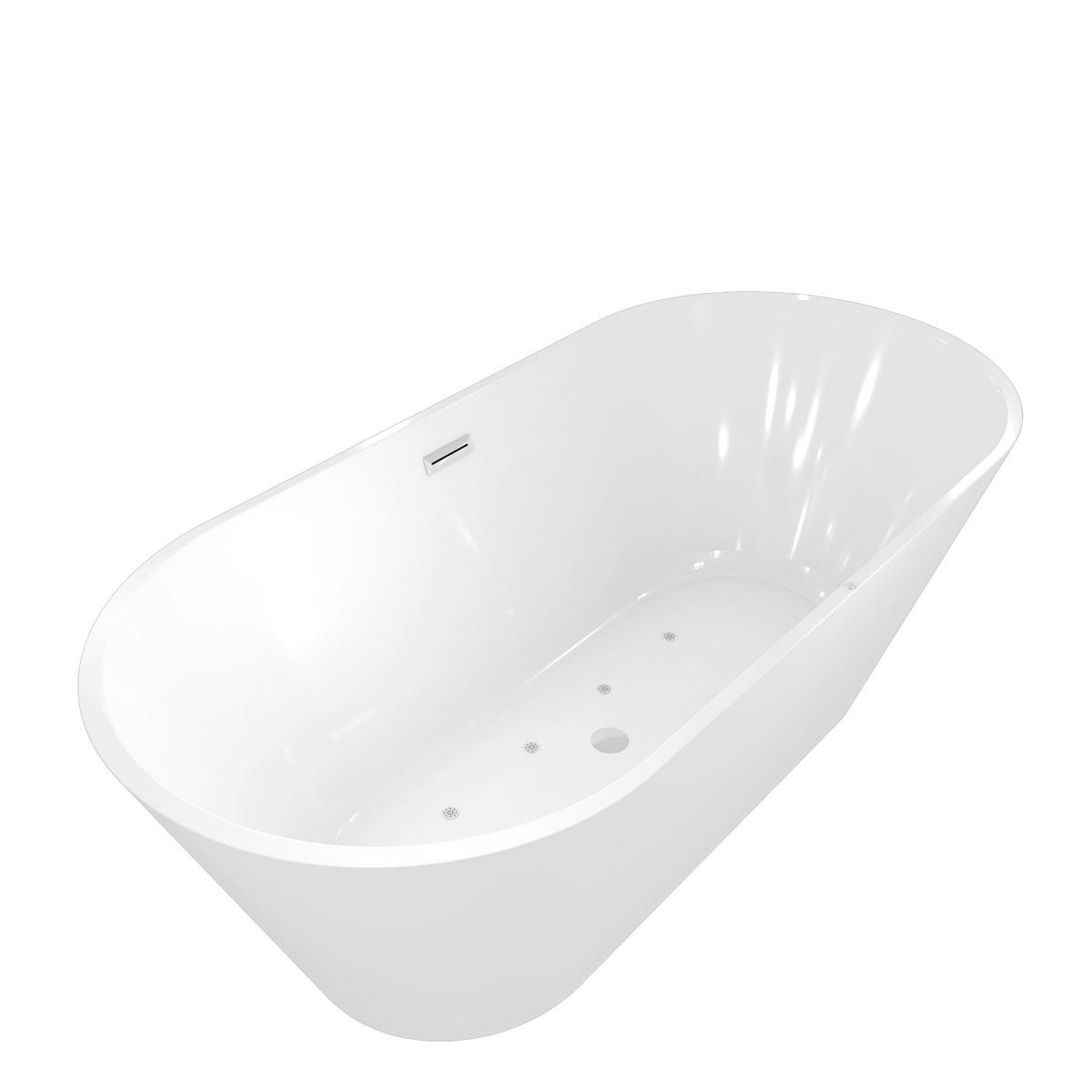 FREISTEHENDE Badewanne Wanne F11 170x80 Luftmassage - Weiß, Glas/Kunststoff (80/58/170cm) - AcquaVapore by Sandra Jentho